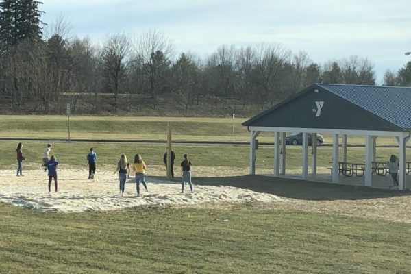 outside with volleyball players