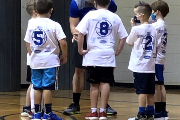 Jesse with team Jazz huddle