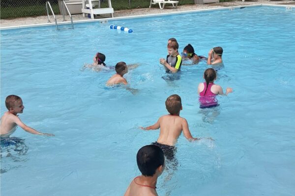 having fun in the pool